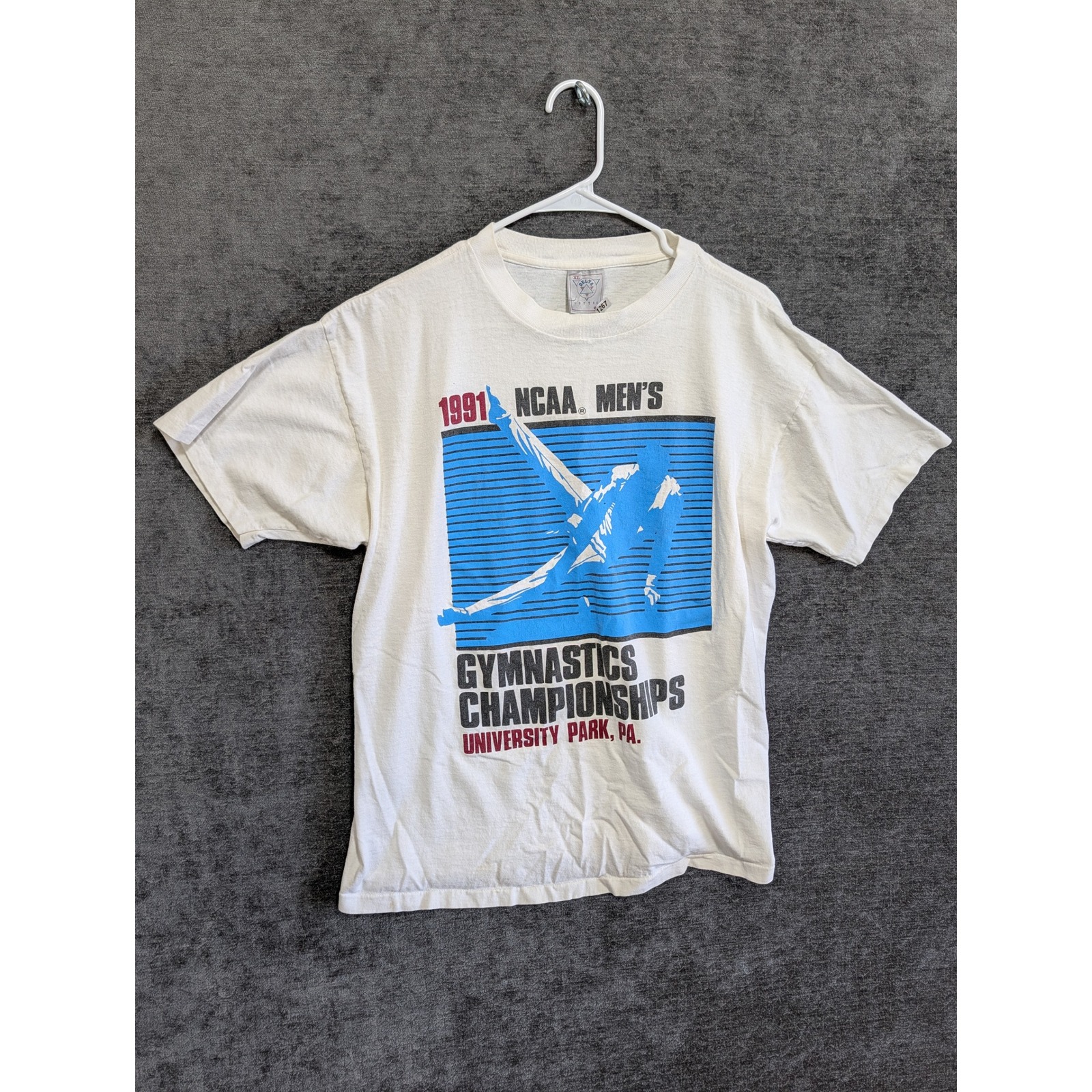 Vintage 1991 Ncaa Mens Gymnastics Championships TShirt Xl Delta White 1267